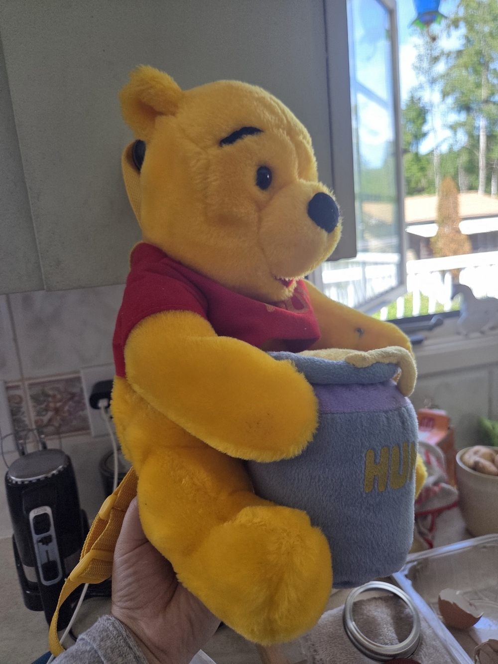 Winnie the Pooh Yellow Plush Kids Backpack with Honey Pot